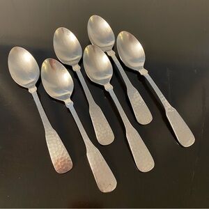 Set of 6 T.I.C. Stainless Steel Hammered Handle Tablespoons 🥄